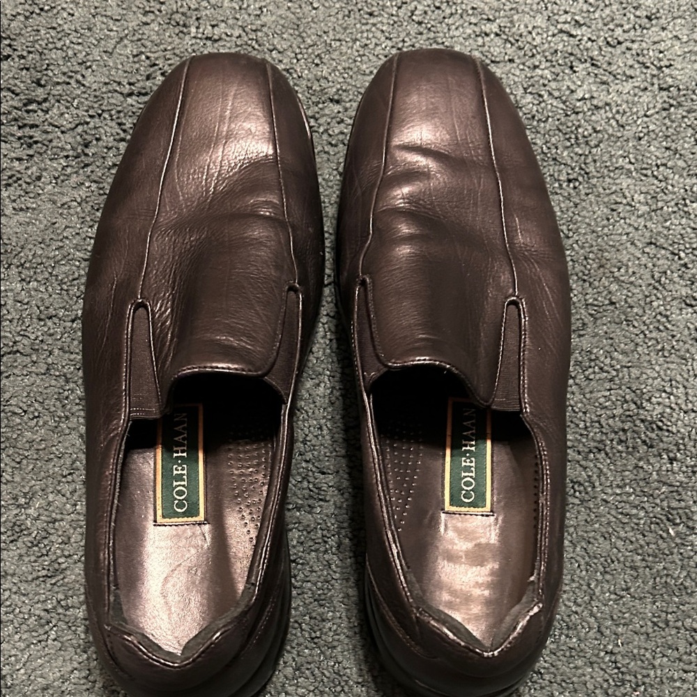 Cole Haan Nike Air Men's Black Leather Slip-Ons